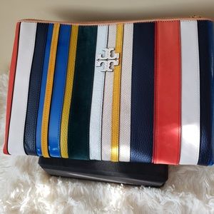 Tory Burch balloon stripe pouch (AUTHENTIC)